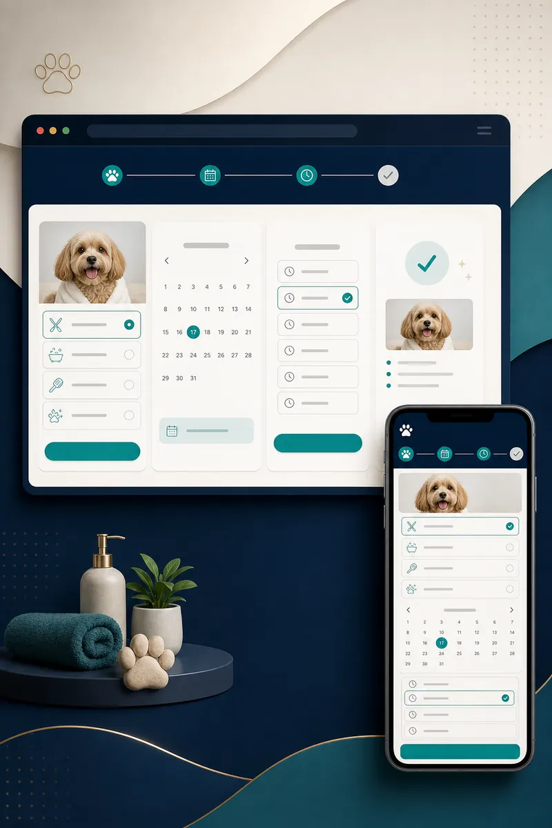 Exemplo visual de Agendamento online